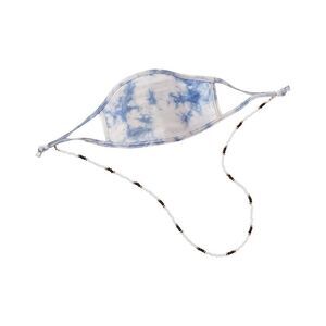 Fallon & Royce Cloth Face Mask & Beaded Chain, Blue